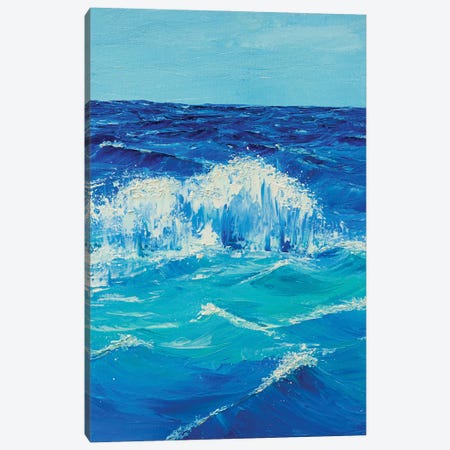Foamy Wave Canvas Print #MZT8} by Marina Zotova Art Print