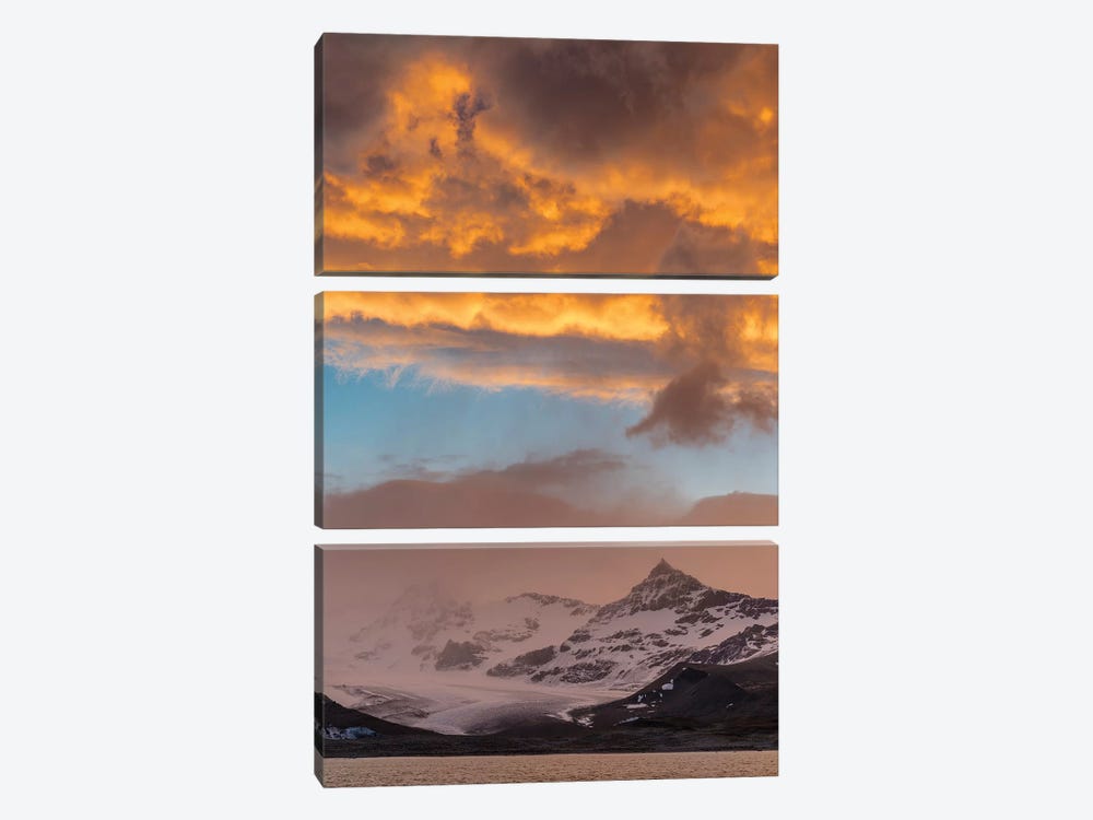 St. Andres Bay on South Georgia Island during sunset.  by Martin Zwick 3-piece Canvas Art Print