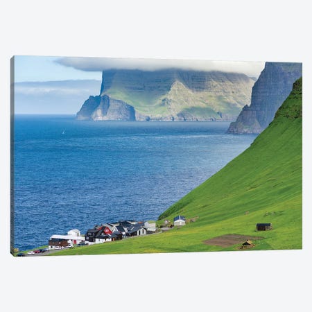 Island Kalsoy, village Trollanes, Faroe Islands, Denmark Canvas Print #MZW12} by Martin Zwick Art Print