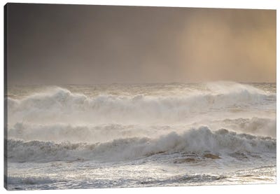 Coast Near Vik Y Myrdal During Winter. Storm At Beach Reynisfjara, Iceland. Canvas Art Print - Martin Zwick