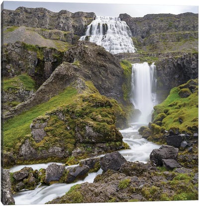 Dynjandi Waterfall, An Icon Of The Westfjords In Northwest Iceland. Canvas Art Print - Martin Zwick