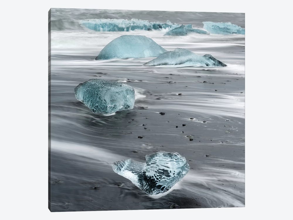 Icebergs On A Black Volcanic Beach III, Vatnajokull National Park, Iceland by Martin Zwick 1-piece Canvas Art