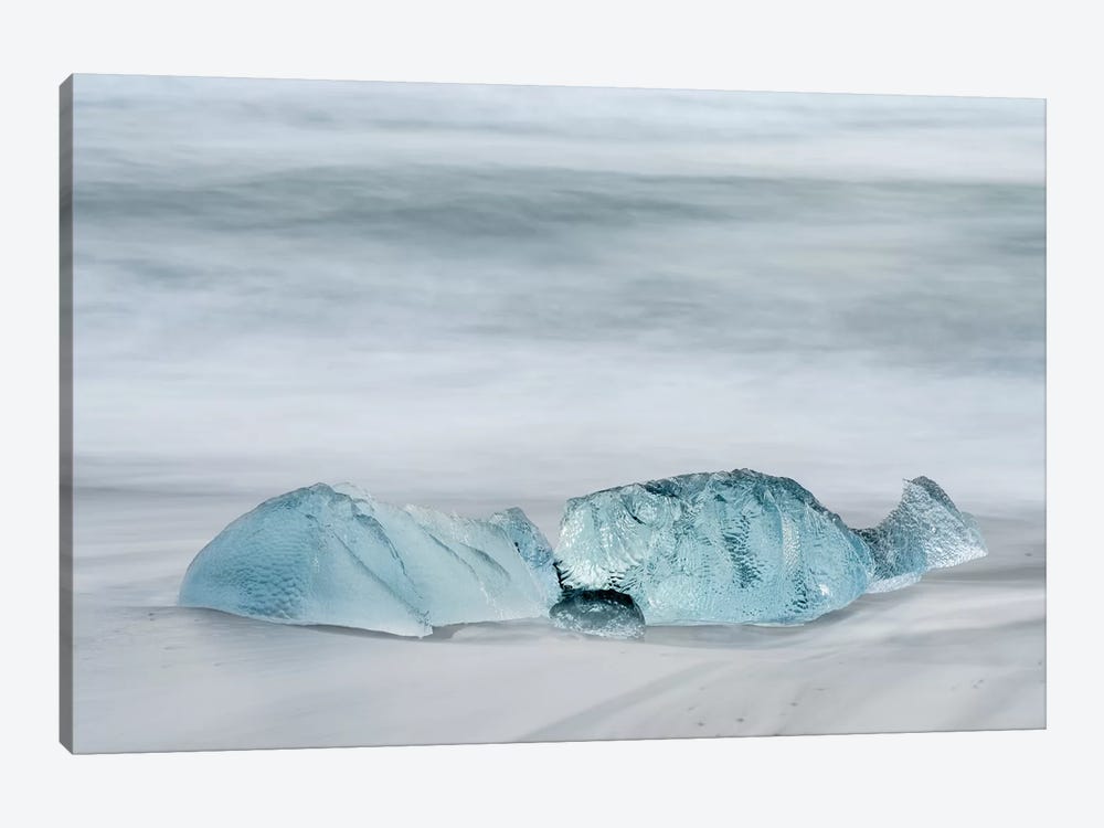 Icebergs On A Black Volcanic Beach IV, Vatnajokull National Park, Iceland by Martin Zwick 1-piece Canvas Art Print