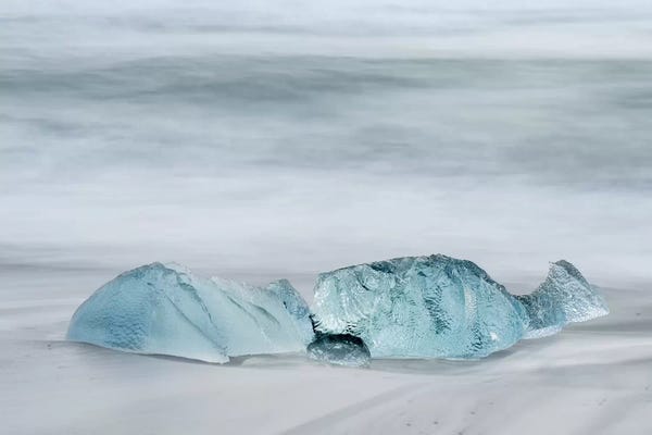 Martin Zwick: Icebergs On A Black Volcanic Beach IV, Vatnajokull National Park, Iceland by Martin Zwick