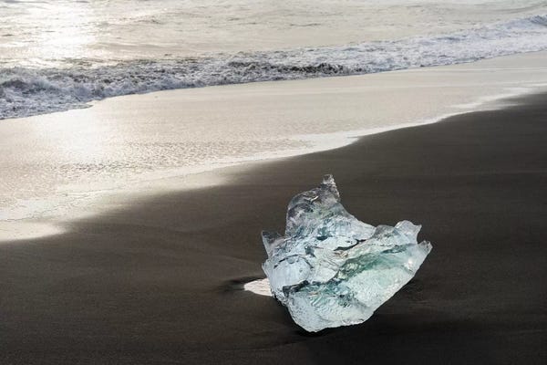 Icebergs On A Black Volcanic Beach V, Vatnajokull National Park, Iceland