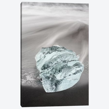 Icebergs On Black Volcanic Beach, Iceland. Canvas Print #MZW205} by Martin Zwick Art Print