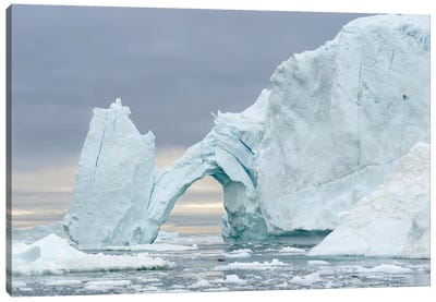Ilulissat Icefjord At Disko Bay, Greenland, Danish Territory. Canvas Art Print - Greenland