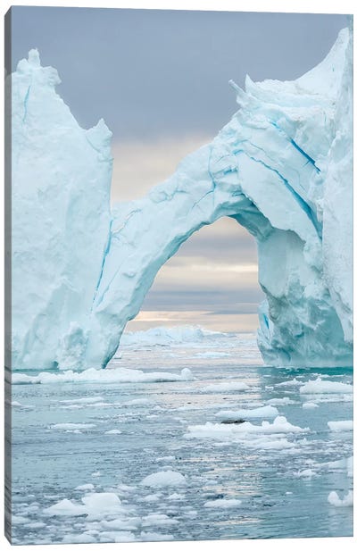 Ilulissat Icefjord At Disko Bay. The Icefjord Is Listed As Unesco World Heritage Site, Greenland. Canvas Art Print - Martin Zwick