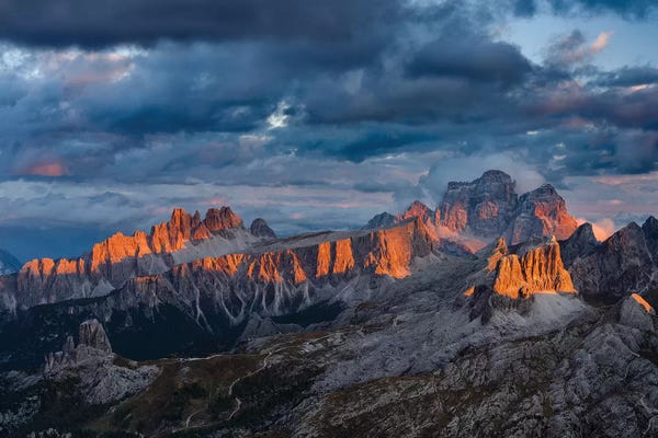 Giclee Features: The dolomites in the Veneto. Monte Pelmo, Croda da Lago, Averau, Italy by Martin Zwick