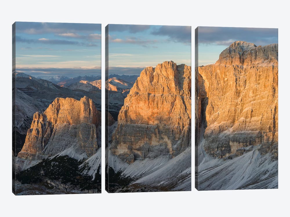 The Fanes Mountains in the Dolomites. Italy by Martin Zwick 3-piece Canvas Wall Art