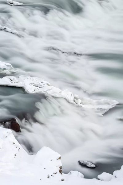 Urridafoss During Winter, River Thorsa, Selfoss, Iceland. by Martin Zwick art print