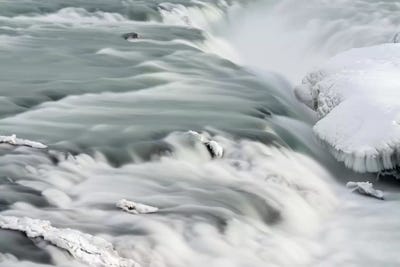 Urridafoss During Winter, River Thorsa, Selfoss, Iceland. by Martin Zwick art print
