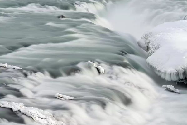 Urridafoss During Winter, River Thorsa, Selfoss, Iceland.