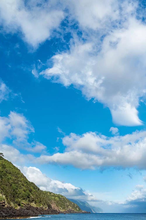 Village Of Calheta, View Along The Southern Coast. Sao Jorge Island, Azores, Portugal.