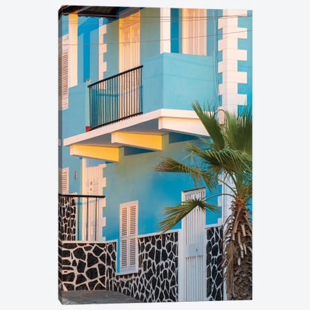 Traditional townhouse (Sobrado). Sao Filipe, the capital of the island. Fogo Island, part of Cape Verde in the central Atlantic. Canvas Print #MZW286} by Martin Zwick Canvas Art Print