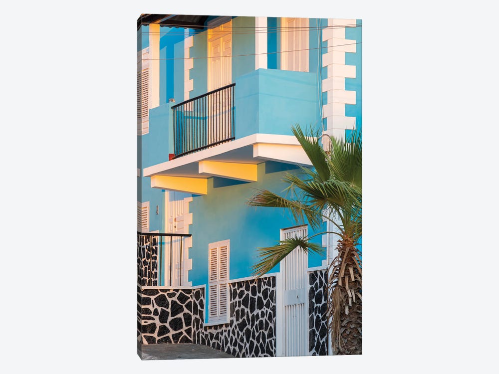 Traditional townhouse (Sobrado). Sao Filipe, the capital of the island. Fogo Island, part of Cape Verde in the central Atlantic. by Martin Zwick 1-piece Canvas Art Print