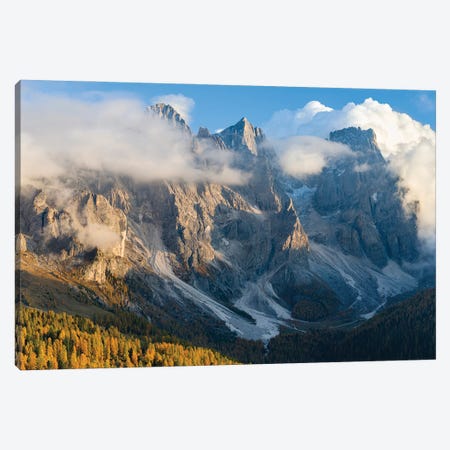 Peaks towering over Val Venegia. Pala group (Pale di San Martino) in the dolomites of Trentino, Italy. Canvas Print #MZW290} by Martin Zwick Canvas Art Print