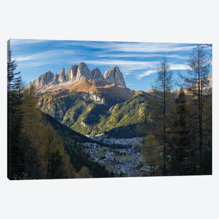 View of Langkofel (Sasso Lungo) from Val Contrin in the Marmolada mountain range in the Dolomites Canvas Print #MZW297} by Martin Zwick Canvas Wall Art