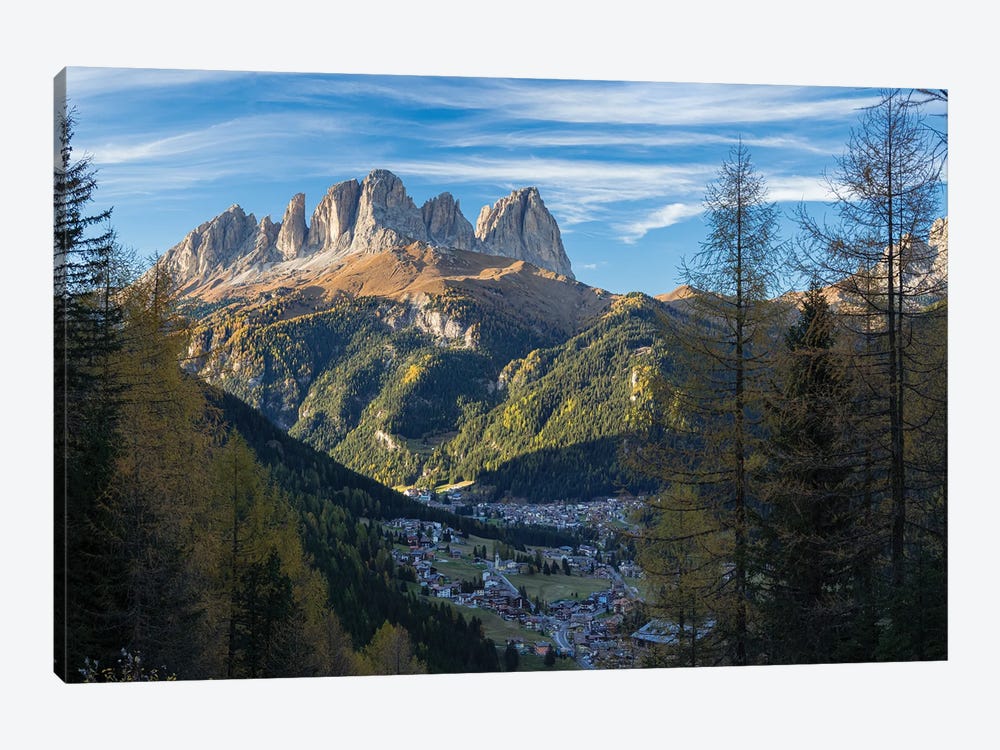 View of Langkofel (Sasso Lungo) from Val Contrin in the Marmolada mountain range in the Dolomites by Martin Zwick 1-piece Canvas Print