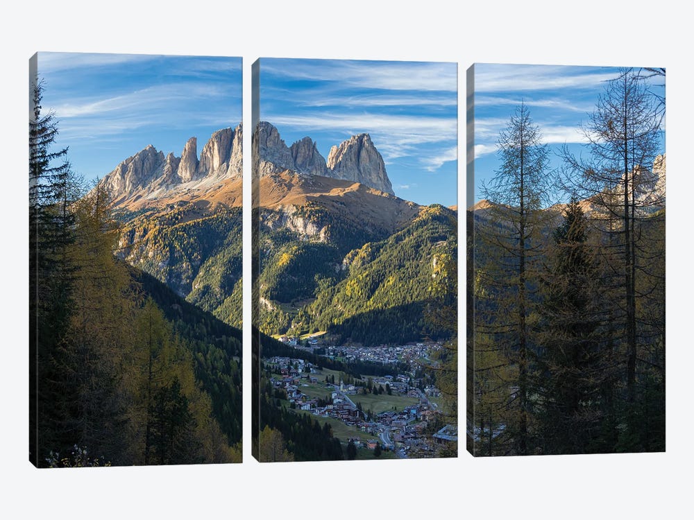 View of Langkofel (Sasso Lungo) from Val Contrin in the Marmolada mountain range in the Dolomites by Martin Zwick 3-piece Art Print