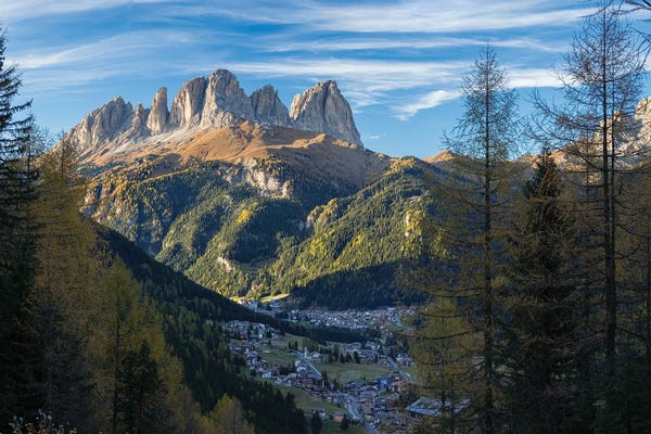 Martin Zwick: View of Langkofel (Sasso Lungo) from Val Contrin in the Marmolada mountain range in the Dolomites by Martin Zwick