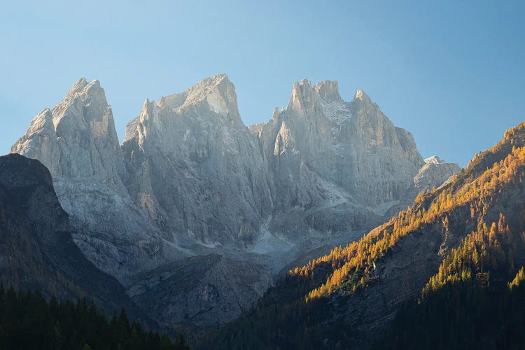 Focobon mountain range in the Pale di San Martino in the Dolomites of Trentino