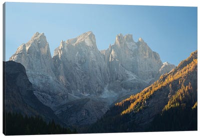 Focobon mountain range in the Pale di San Martino in the Dolomites of Trentino Canvas Art Print - Martin Zwick