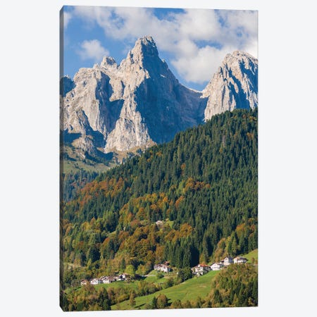 Villages Sarasin and Pongan in the Veneto under the peaks of the mountain range Pale di San Martino Canvas Print #MZW307} by Martin Zwick Canvas Art