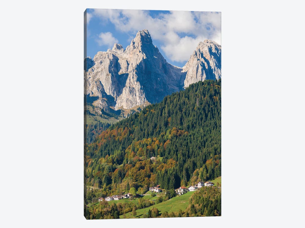 Villages Sarasin and Pongan in the Veneto under the peaks of the mountain range Pale di San Martino by Martin Zwick 1-piece Art Print