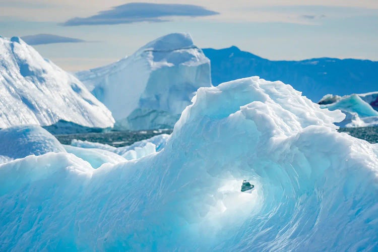 Iceberg in the Uummannaq Fjord System. America, North America, Greenland, Denmark