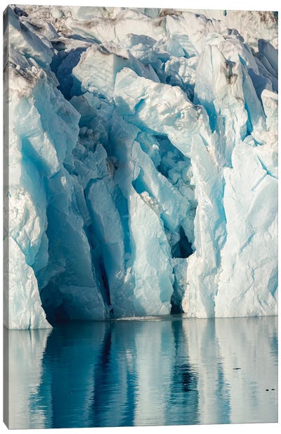 Knud Rasmussen Glacier (Also Called Apuseeq Glacier) In Sermiligaaq Fjord, Ammassalik, Danish Territory Canvas Art Print - Glacier & Iceberg Art
