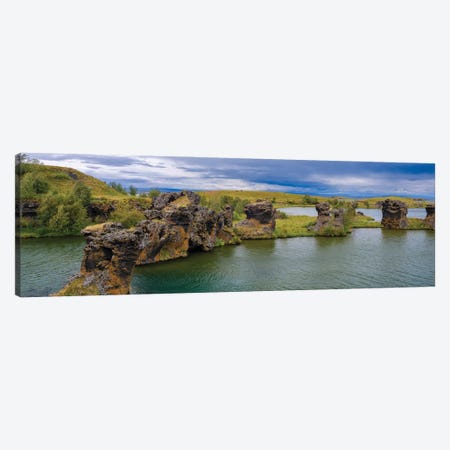 Lava Chimneys, Rock Formations Created During The Cooling Of A Lava Flow, Hofdi Nature Reserve Europe, Iceland Canvas Print #MZW325} by Martin Zwick Canvas Wall Art