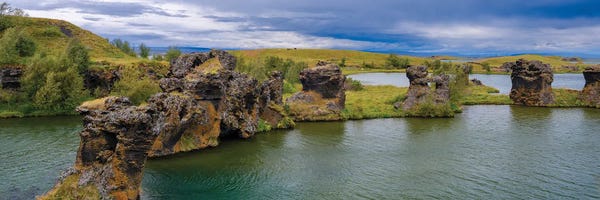 Lava Chimneys, Rock Formations Created During The Cooling Of A Lava Flow, Hofdi Nature Reserve Europe, Iceland