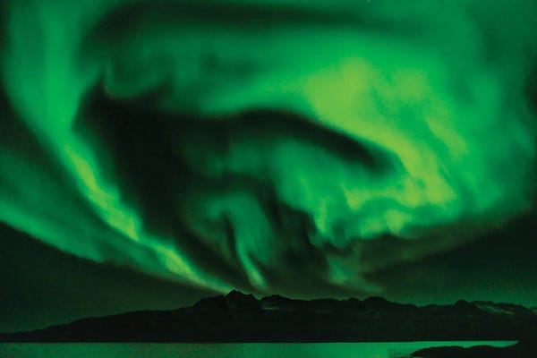 Greenland: Northern Lights Over Angmagssalik Fjord Near Settlement Kuummiit Ammassalik Area In East Greenland, Danish Territory by Martin Zwick
