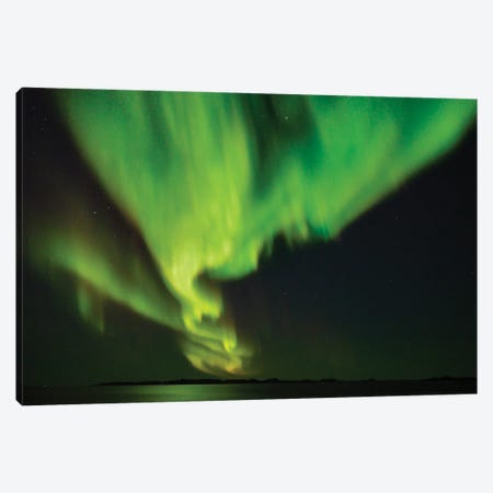 Northern Lights Over The Fjord Nuup Kangerlua Nuuk The Capital Of Greenland During Late Autumn Greenland, Danish Territory Canvas Print #MZW329} by Martin Zwick Art Print