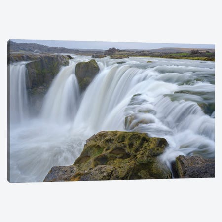 Waterfall Hrafnabjargafoss The Highlands In Iceland Close To Road F26, The Sprengisandur 4x4 Track Europe, Iceland Canvas Print #MZW332} by Martin Zwick Canvas Artwork