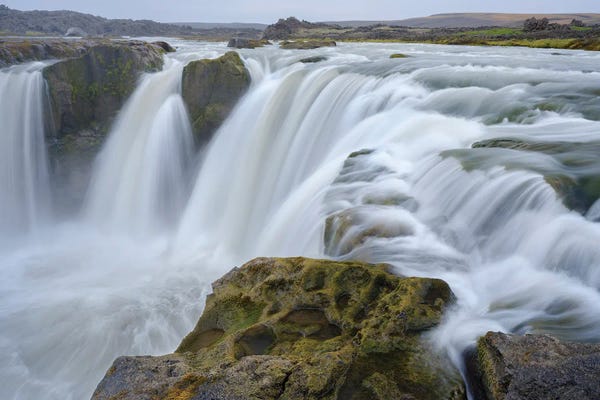 Martin Zwick: Waterfall Hrafnabjargafoss The Highlands In Iceland Close To Road F26, The Sprengisandur 4x4 Track Europe, Iceland by Martin Zwick