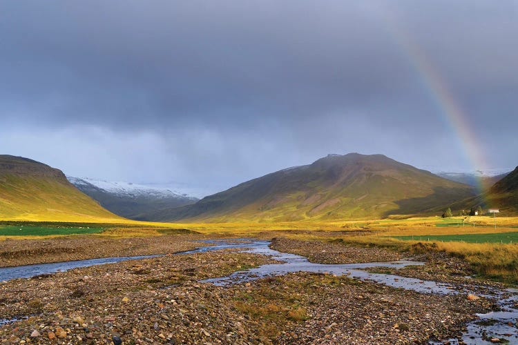 Landscape Near Hvammur. The Fellsstrond In The Westfjords (Vestfirdir) Of Iceland During Late Fall.