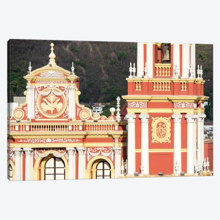 Church San Francisco. Town of Salta, located in the foothills of the Andes. Argentina Canvas Print #MZW33} by Martin Zwick Canvas Art Print