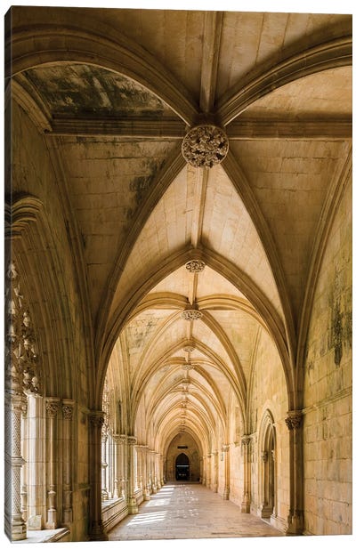 Claustro Real, the royal cloister, Mosteiro de Santa Maria da Vitoria, Portugal.  Canvas Art Print - Martin Zwick
