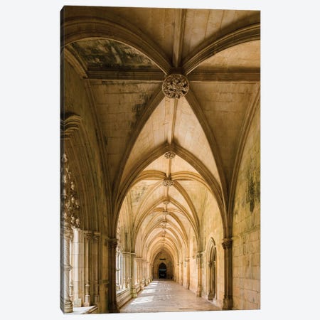 Claustro Real, the royal cloister, Mosteiro de Santa Maria da Vitoria, Portugal.  Canvas Print #MZW34} by Martin Zwick Canvas Art