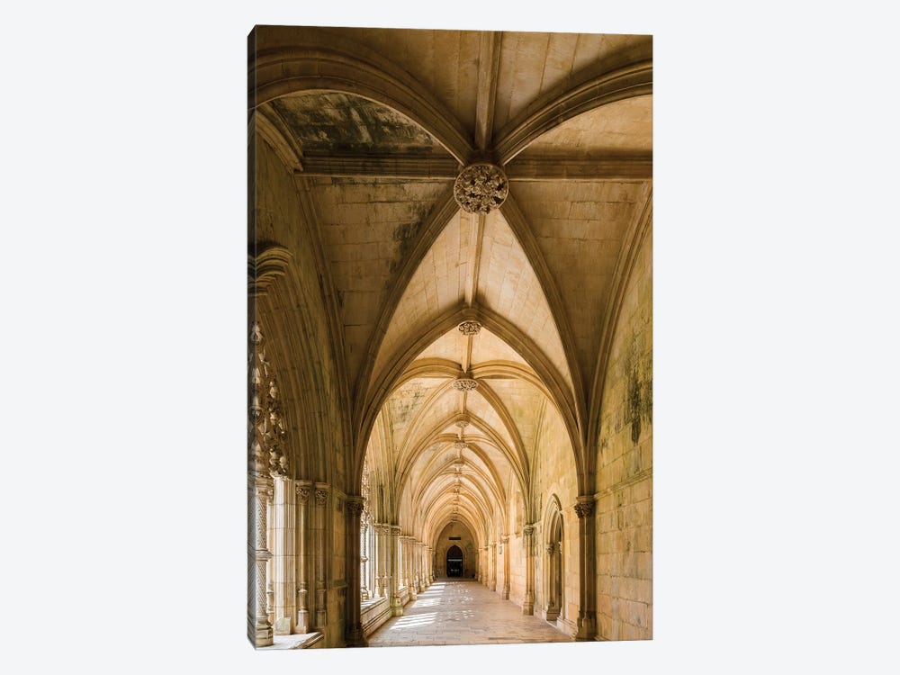Claustro Real, the royal cloister, Mosteiro de Santa Maria da Vitoria, Portugal.  by Martin Zwick 1-piece Canvas Print