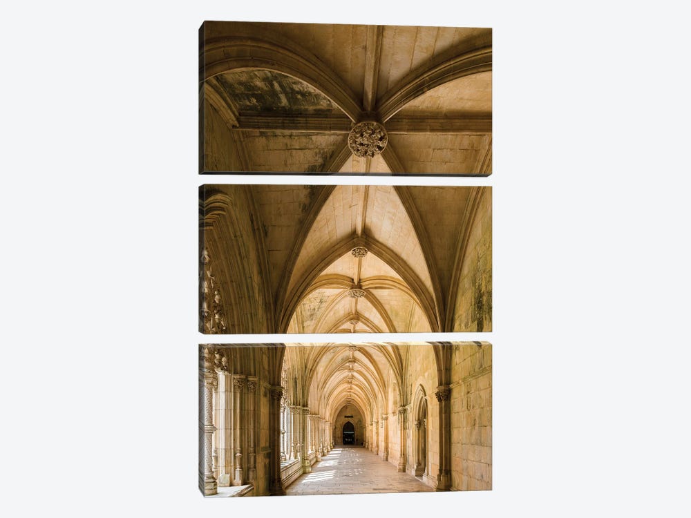 Claustro Real, the royal cloister, Mosteiro de Santa Maria da Vitoria, Portugal.  by Martin Zwick 3-piece Art Print