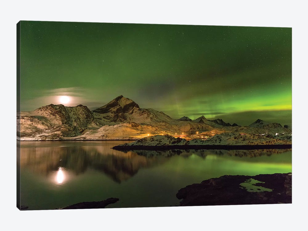 Aurora Borealis. Kakersundet. Lofoten Islands. Norway by Martin Zwick 1-piece Art Print