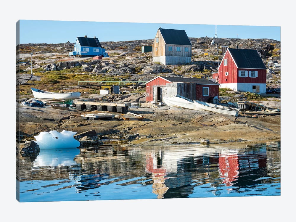 Inuit village Oqaatsut (once called Rodebay) located in Disko Bay. Greenland by Martin Zwick 1-piece Art Print
