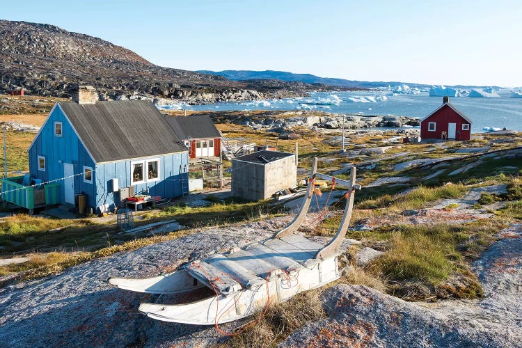 Inuit village Oqaatsut (once called Rodebay) located in Disko Bay. Greenland