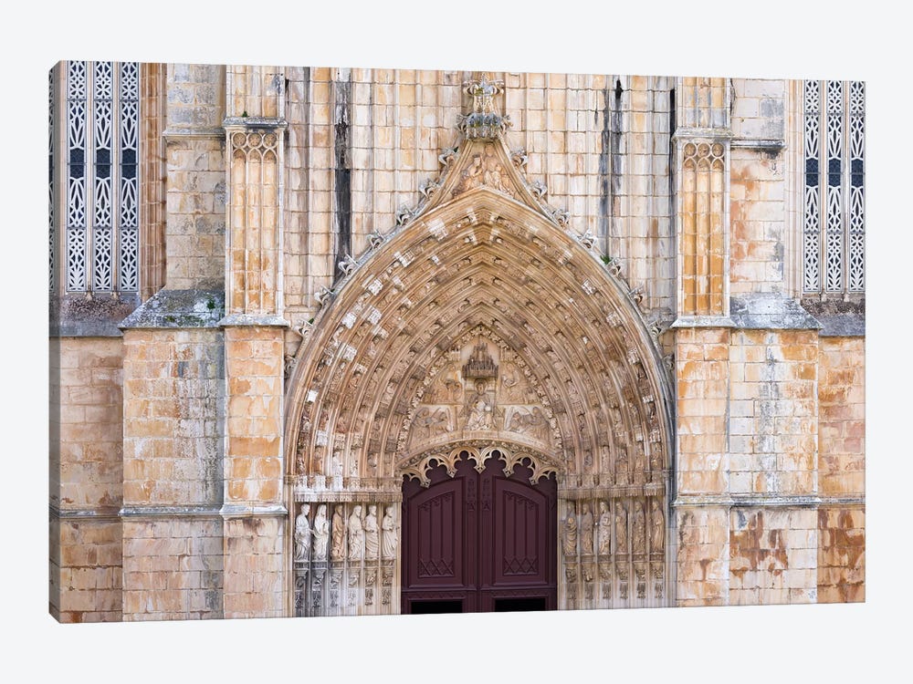 The main portal. The monastery of Batalha, Mosteiro de Santa Maria da Vitoria. by Martin Zwick 1-piece Canvas Art