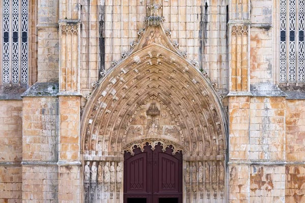 Portugal: The main portal. The monastery of Batalha, Mosteiro de Santa Maria da Vitoria. by Martin Zwick