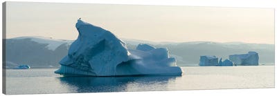 Icebergs in the Uummannaq fjord system, northwest Greenland Canvas Art Print - Glacier & Iceberg Art