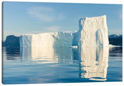 Icebergs in the Uummannaq fjord system, northwest Greenland, Denmark Canvas Art Print - Glacier & Iceberg Art